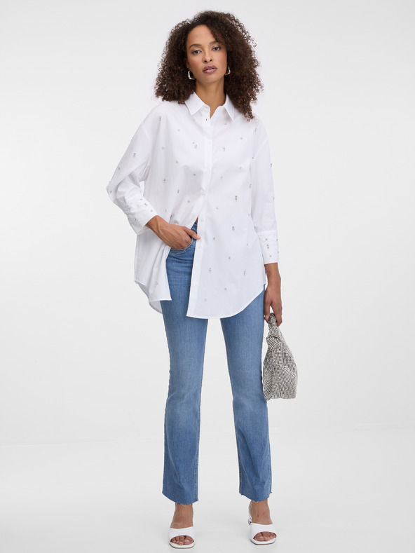 Orsay Bela ženska srajca s kristali ORSAY