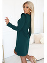 numoco Elegantne obleke NELL z volani na ramenih - steklenozelene