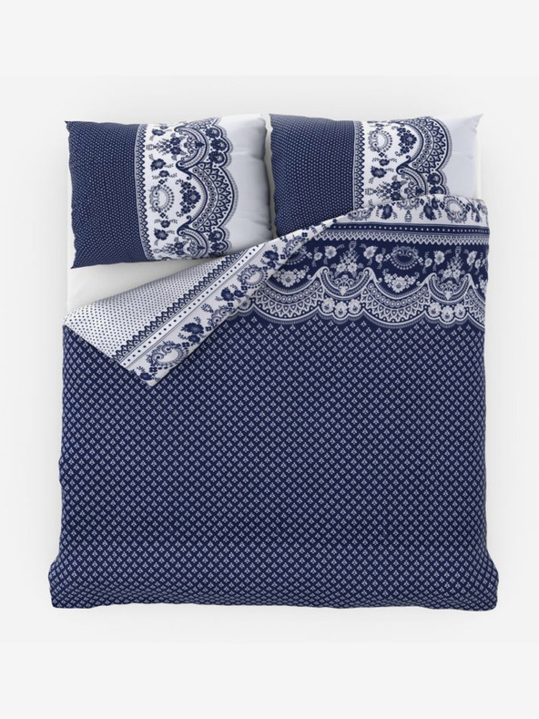 Kvalitex Francosko bombažno posteljno perilo Standard Canzone blue 240x220, 70x90cm Kvalitex