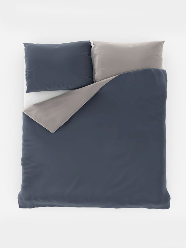 Kvalitex Satenasto francosko posteljno perilo LUXURY COLLECTION 1+2, 200x200, 70x90cm temno siva / svetlo siva