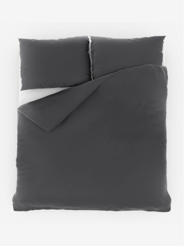 Kvalitex Francúzske mušelínové posteľné prádlo 200x200, 70x90cm tmavosivé Kvalitex