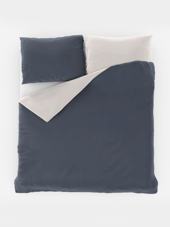 Kvalitex Satenasto posteljno perilo LUXURY COLLECTION 140x200, 70x90cm temno siva / bela