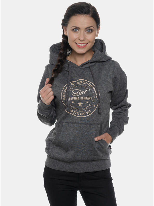 Sam 73 Temno siva ženska majica zotiskom SAM 73