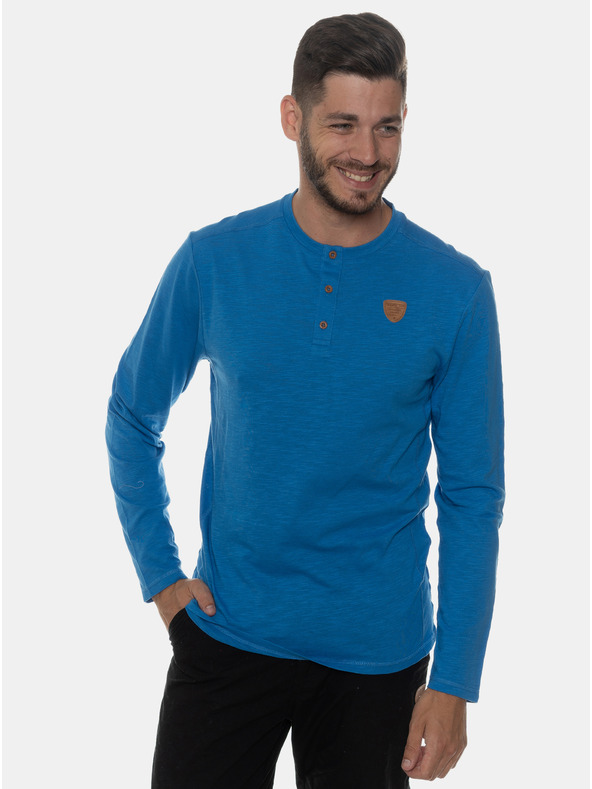 Sam 73 Modra moška majica z gumbi SAM 73