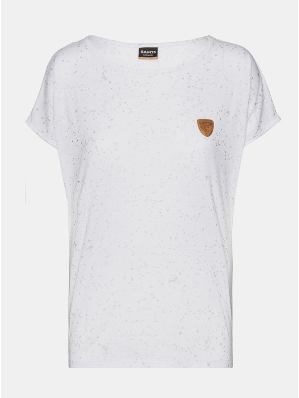 Sam 73 Bela ženska vzorčasta majica SAM 73 Tracey