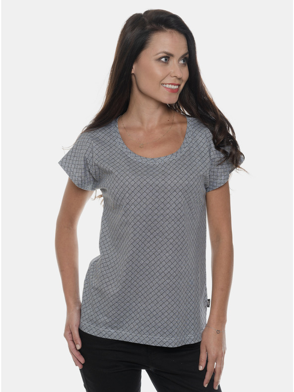 Sam 73 Siva ženska vzorčasta majica SAM 73