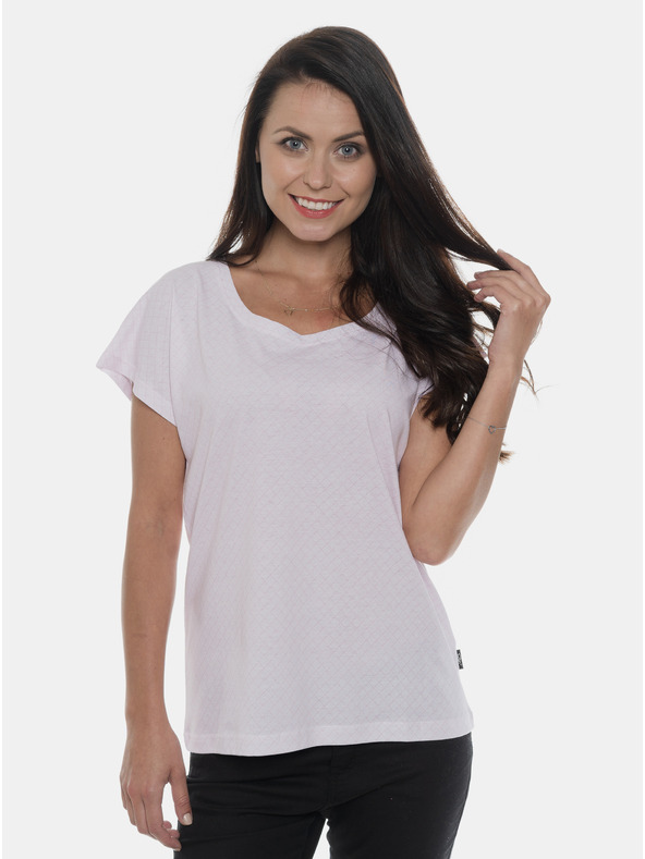 Sam 73 Svetlo rožnata ženska vzorčasta majica SAM 73