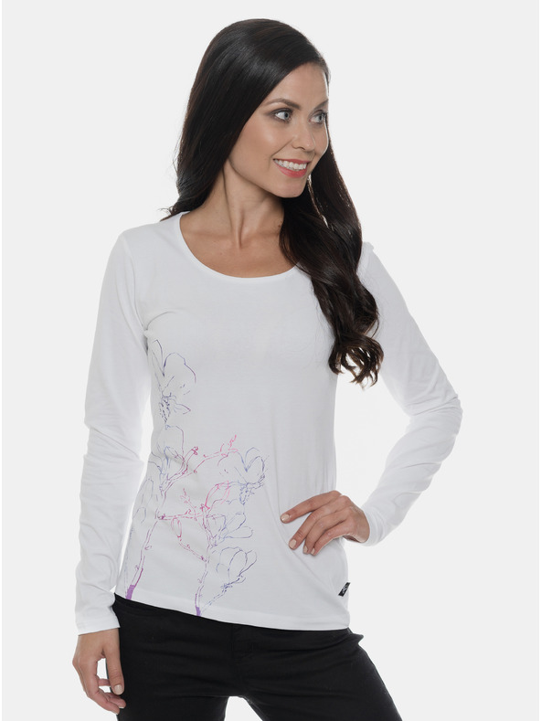 Sam 73 Bela ženska majica s potiskom SAM 73