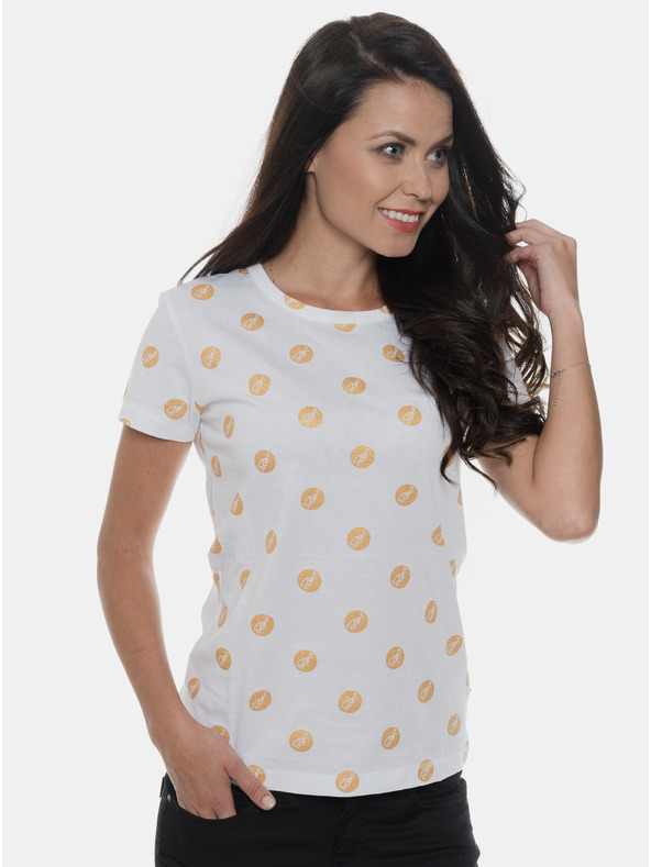 Sam 73 Bela ženska majica s potiskom SAM 73