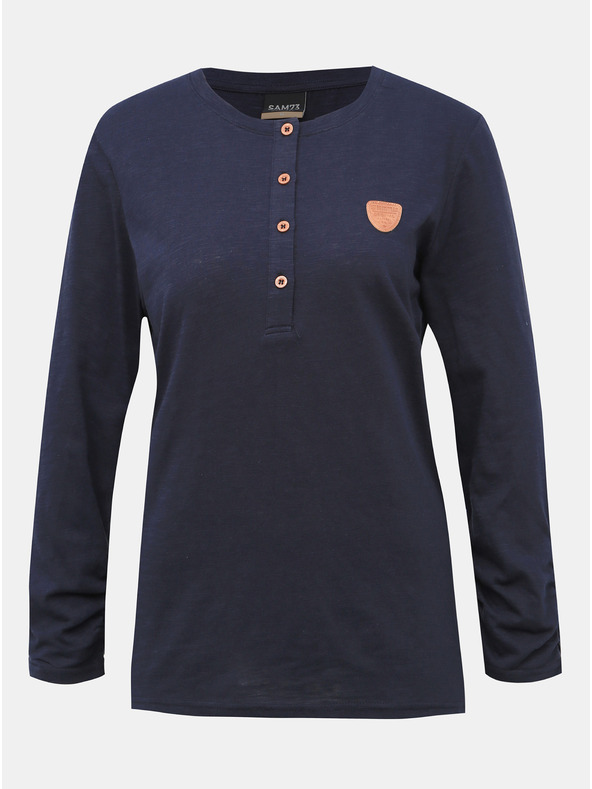 Sam 73 Temno modra ženska majica s tiskom SAM 73