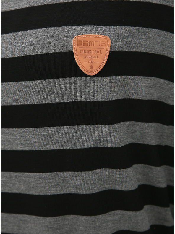 Sam 73 Črno-sivo prugasto žensko majico SAM 73