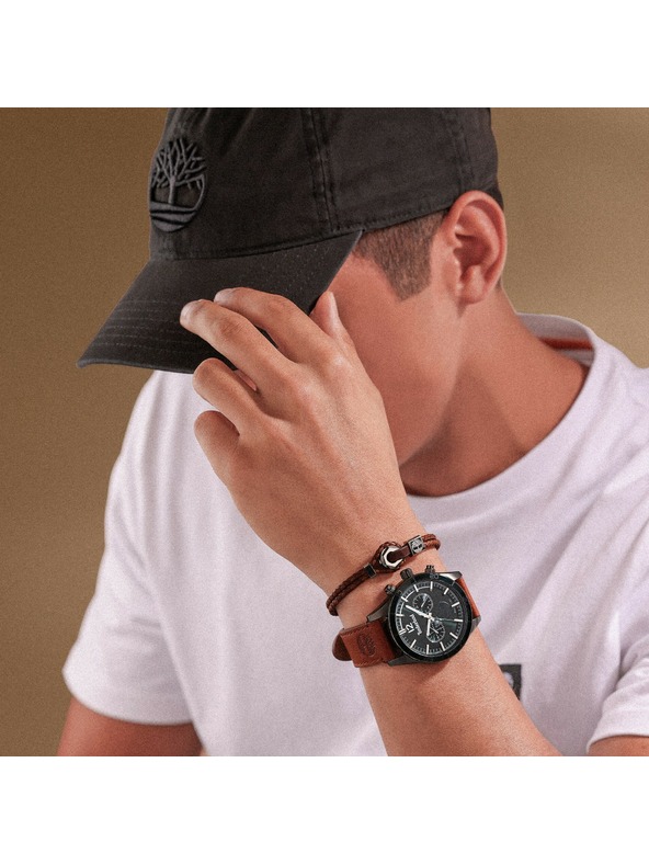 Timberland Moški rjav usnjen zapestnica Timberland TDAGB0002502