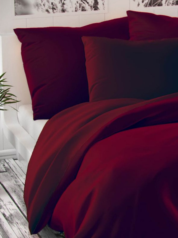 Kvalitex Satenasta francoska posteljnina LUXURY COLLECTION 1+2, 200x200, 70x90cm vinsko rdeča Kvalitex