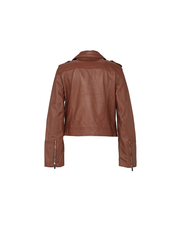 CAMAIEU Rjava ženska usnjena jakna