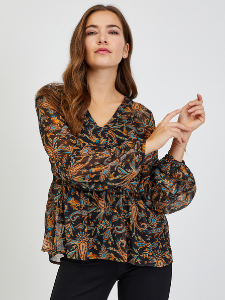 Orsay Rjavo-črna ženska vzorčasta bluza ORSAY