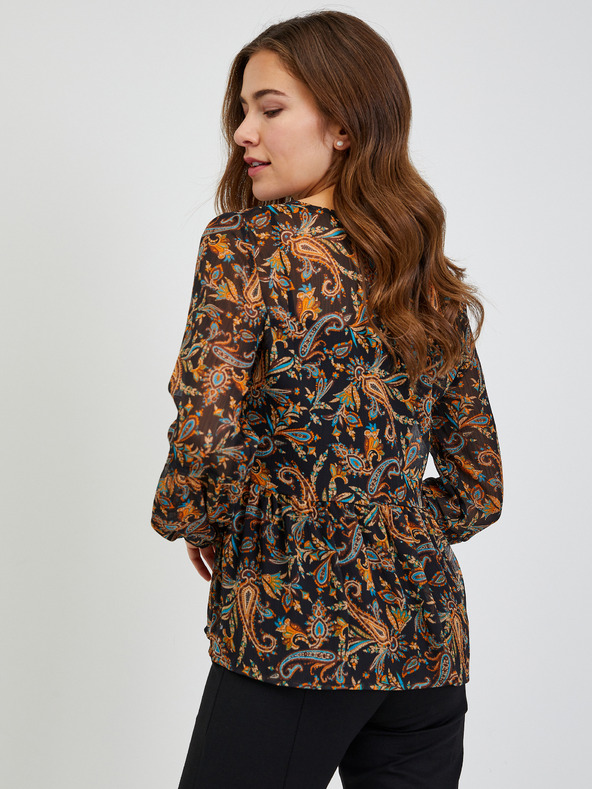 Orsay Rjavo-črna ženska vzorčasta bluza ORSAY