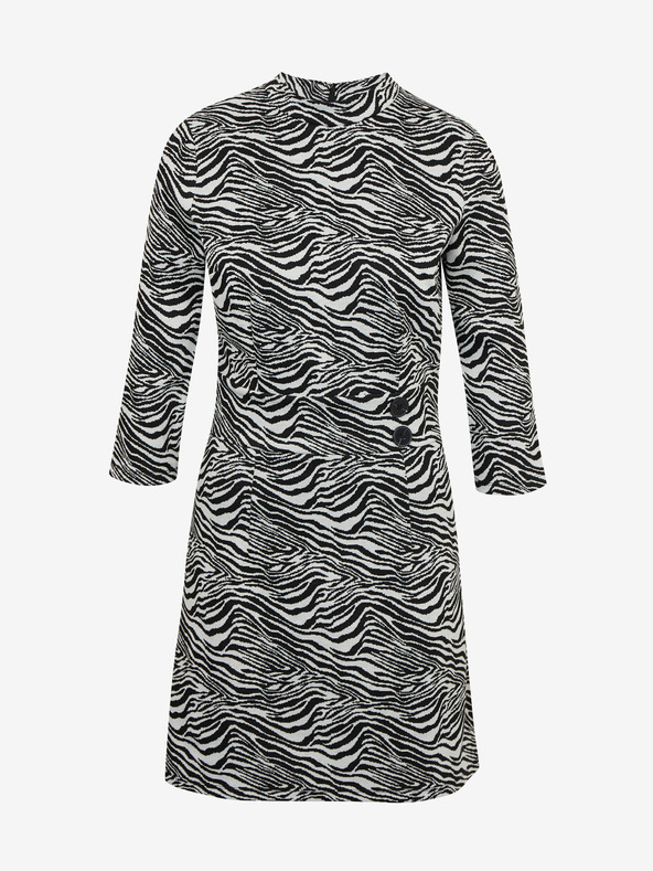 Orsay Črno-bela ženska vzorčasta obleka ORSAY