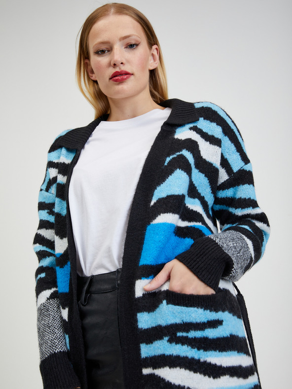 Orsay Modro-črn ženski vzorčast kardigan ORSAY