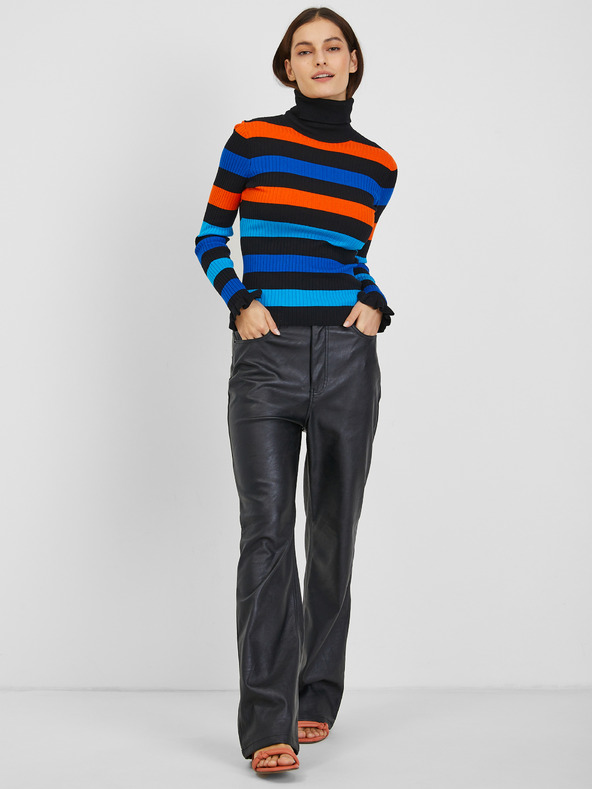 Orsay Oranžno-moder ženski črtast pulover ORSAY