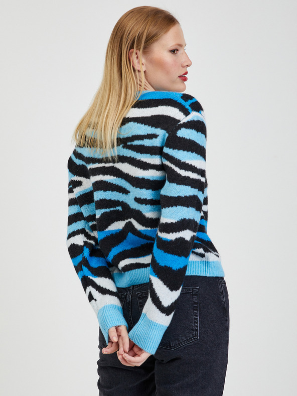 Orsay Črno-moder ženski vzorčast pulover ORSAY