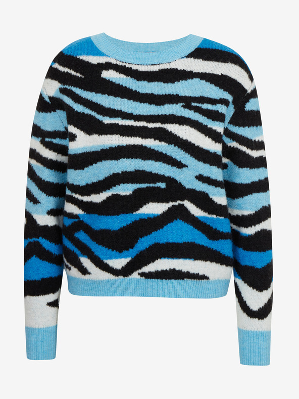 Orsay Črno-moder ženski vzorčast pulover ORSAY