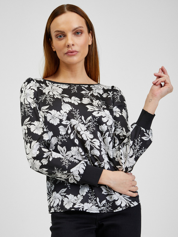Orsay Belo-črna ženska cvetlična bluza ORSAY