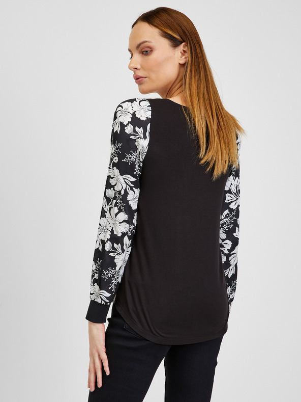 Orsay Belo-črna ženska cvetlična bluza ORSAY