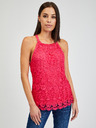 Orsay Temno rožnata ženska čipkasta majica brez rokavov ORSAY