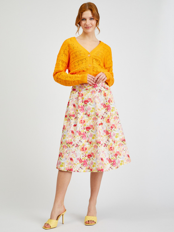 Orsay Oranžen ženski vzorčast kardigan ORSAY