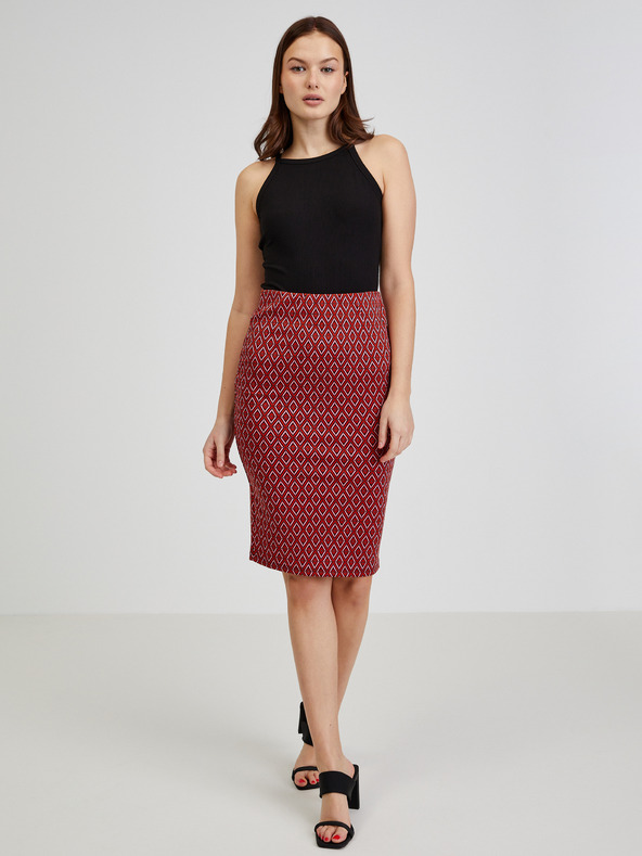 Orsay Rdeče žensko vzorčasto oprijeto krilo ORSAY