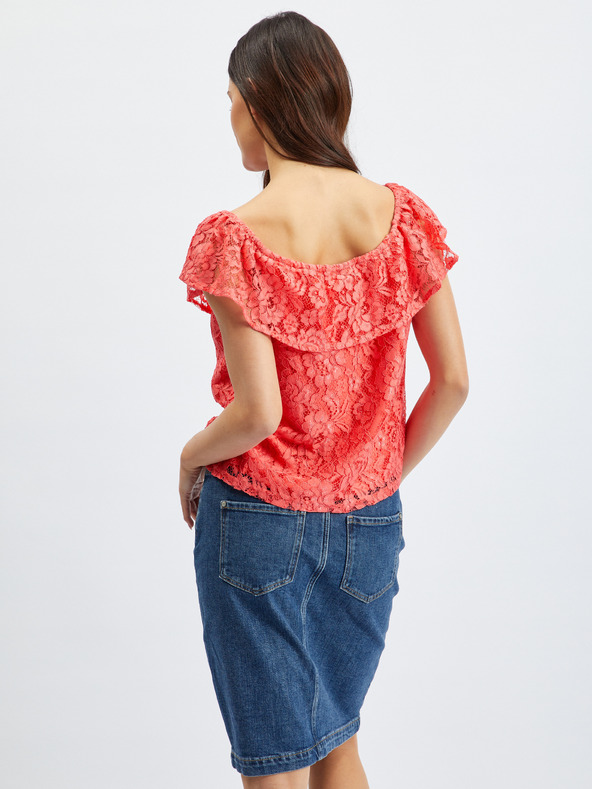 Orsay Rožnata ženska čipkasta bluza ORSAY