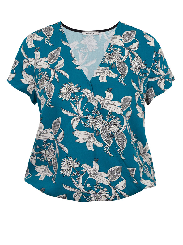 Orsay Petrolejsko zelena ženska cvetlična bluza ORSAY
