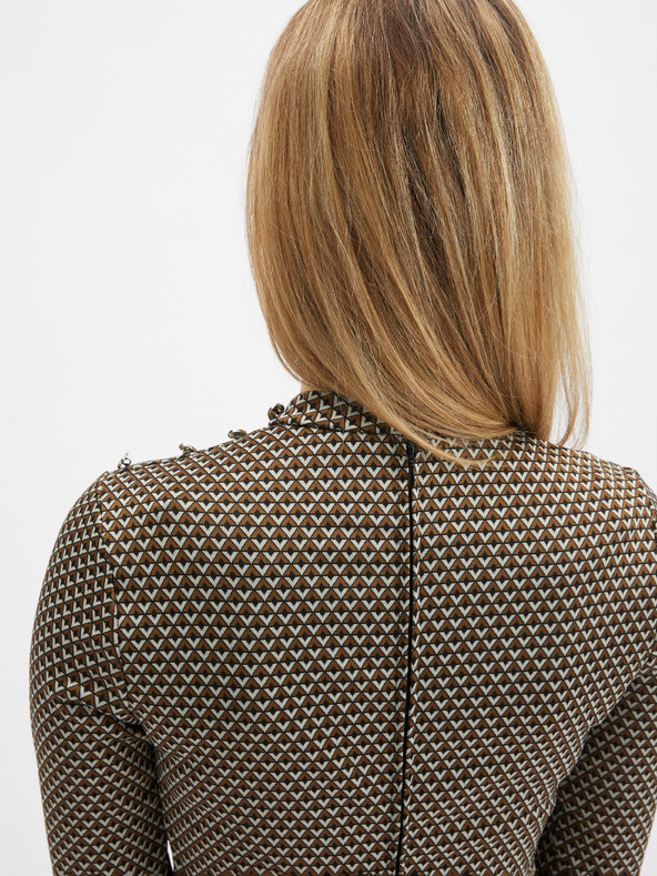 Orsay Rjava ženska vzorčasta obleka ORSAY