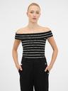 Orsay Črno-bela ženska majica s kratkimi rokavi ORSAY