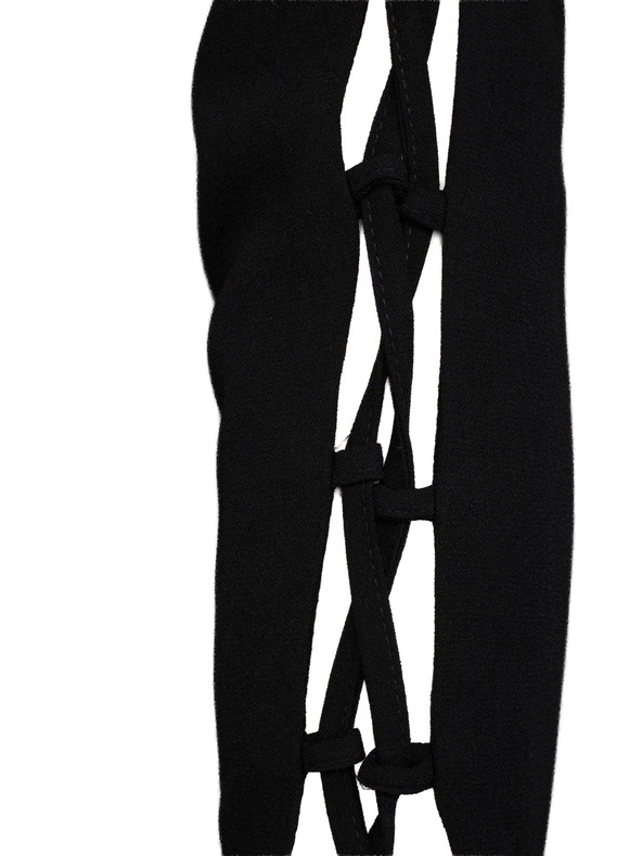 CAMAIEU Črne obleke s čipkastimi rokavi