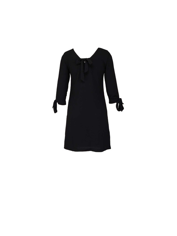 CAMAIEU Črne obleke z vezavo CAMAIEU