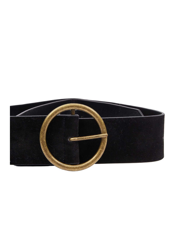 CAMAIEU Črn pas z okroglo sponko