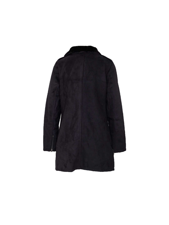 CAMAIEU Črn zimski plašč z zadrgo