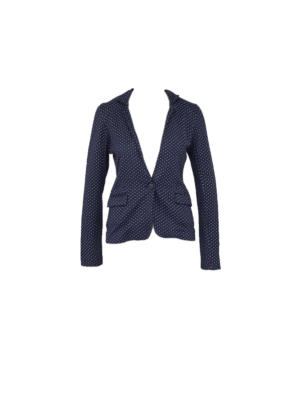 CAMAIEU Temno modro vzorčasto oprijeto sako