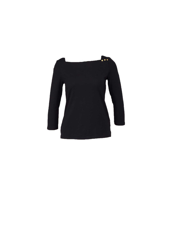 CAMAIEU Črna majica z dolgimi rokavi CAMAIEU