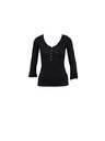 CAMAIEU Črna majica z gumbi CAMAIEU