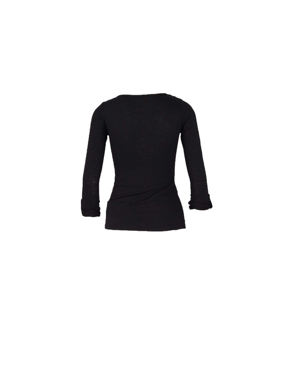 CAMAIEU Črna majica z gumbi CAMAIEU