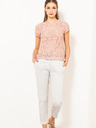 CAMAIEU Svetlo rožnata čipkasta majica CAMAIEU