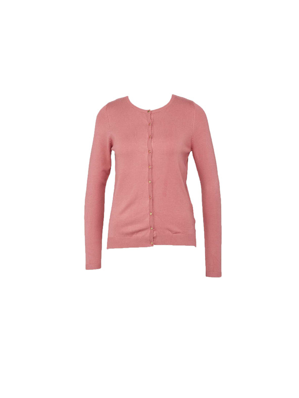 CAMAIEU Rožnat pulover z gumbi