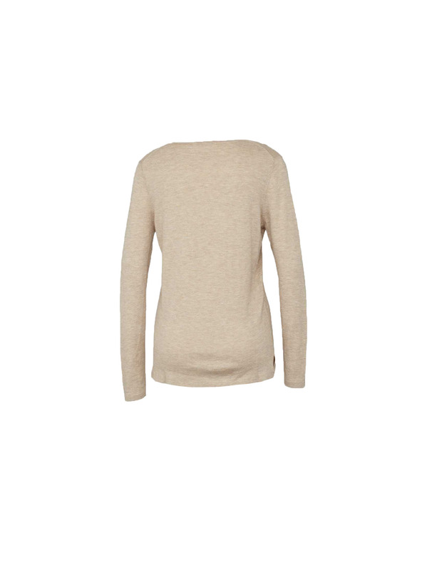 CAMAIEU Bež pulover z čipkastim izrezom