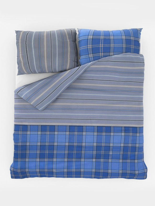 Kvalitex Francoska bombažna posteljnina DELUX 220x200, 70x90cm CAMPUS modra