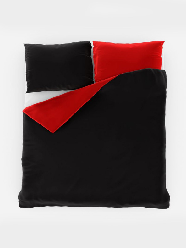 Kvalitex Satenasto francosko posteljno perilo LUXURY COLLECTION 1+2, 240x200, 70x90cm rdeče / črne Kvalitex