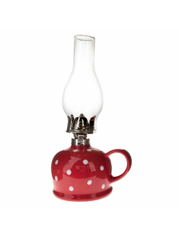 Casa de Engel Keramična petrolejska svetilka, rdeča s pikami, 0/9