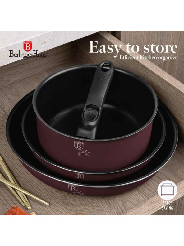 Berlingerhaus Set posode z odstranljivo ročajem 9 kosov Leonardo Collection BERLINGERHAUS