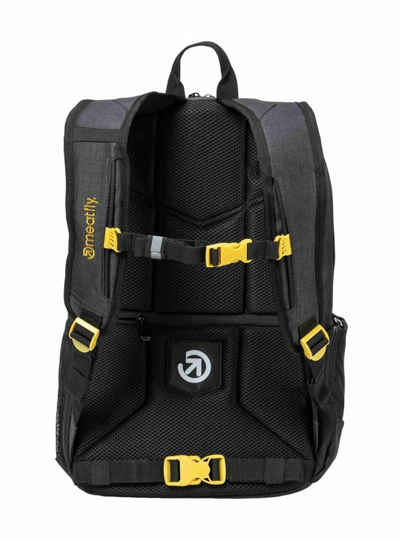 Meatfly Meatfly nahrbtnik Basejumper Black / Charcoal Heather 22 L + BREZPLAČNA PERESNICA | Črna | Volumen 22 L